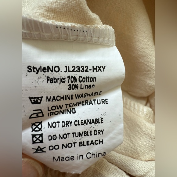 NWT - Cream Cotton/Linen Wideleg Pants - Size Medium - Picture 5 of 7